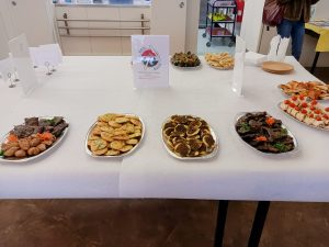 food platters on a table